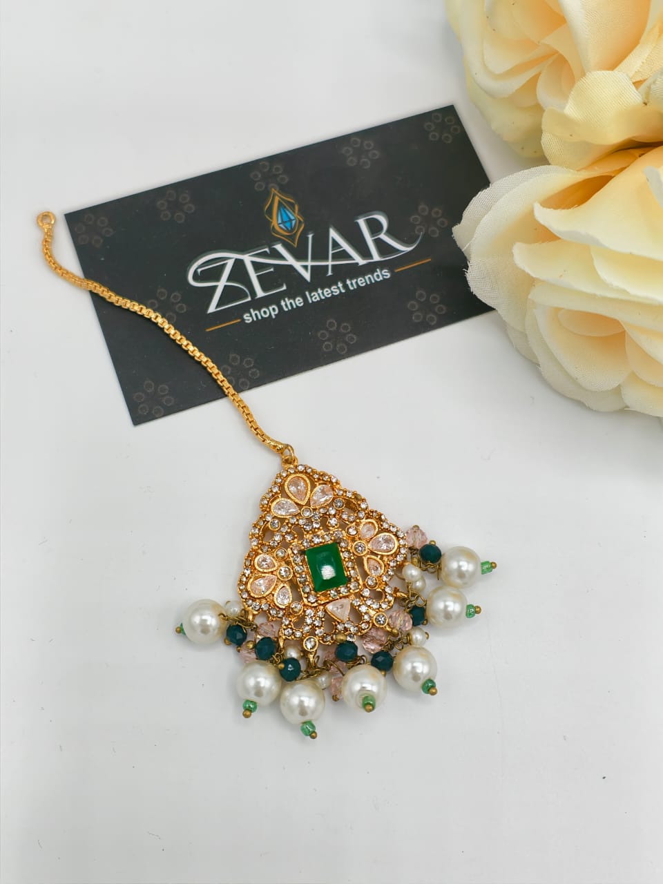 Elegant Artificial Pearl & Stone Jewelry Set