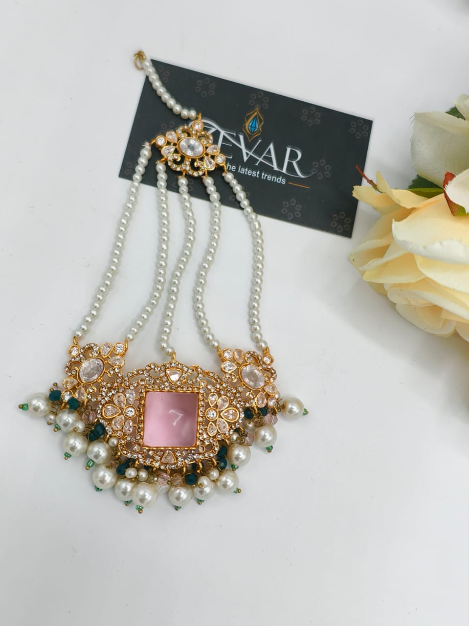 Elegant Artificial Pearl & Stone Jewelry Set