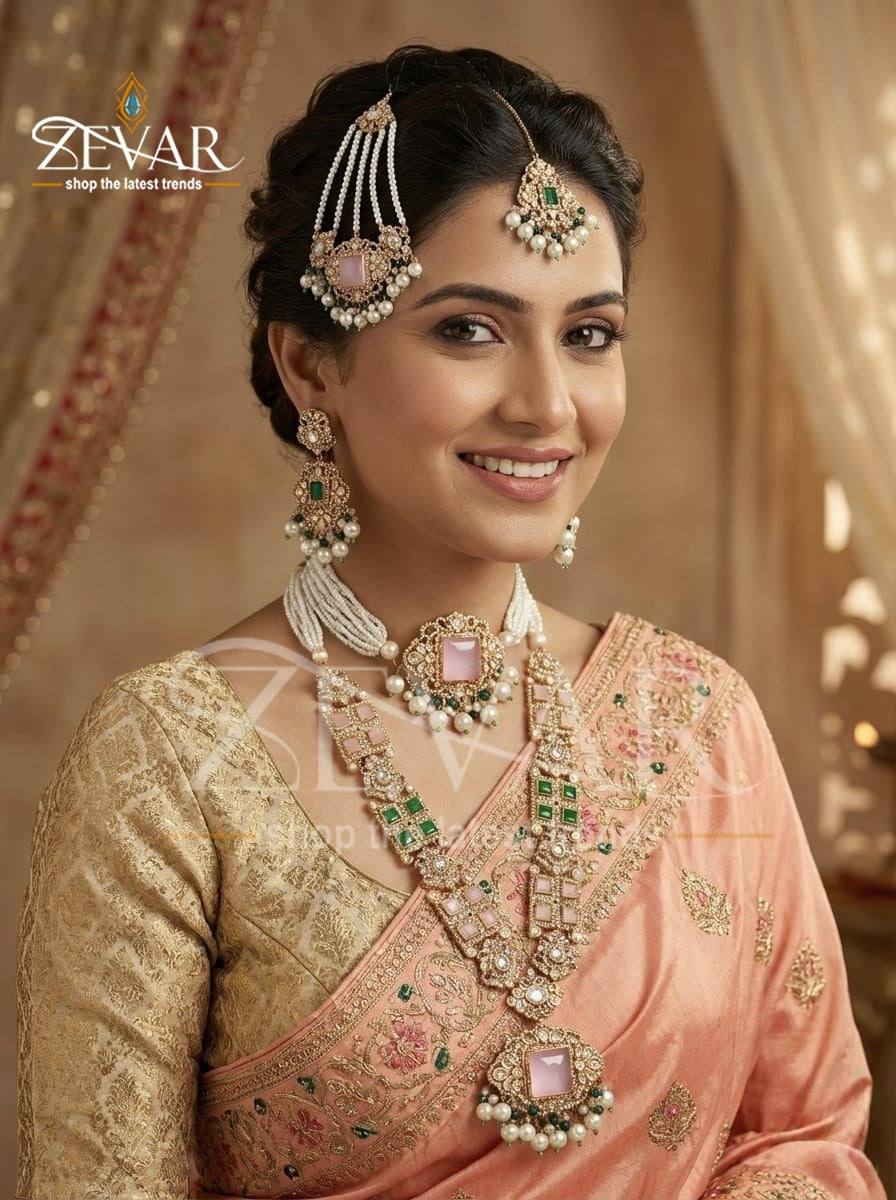 Elegant Artificial Pearl & Stone Jewelry Set