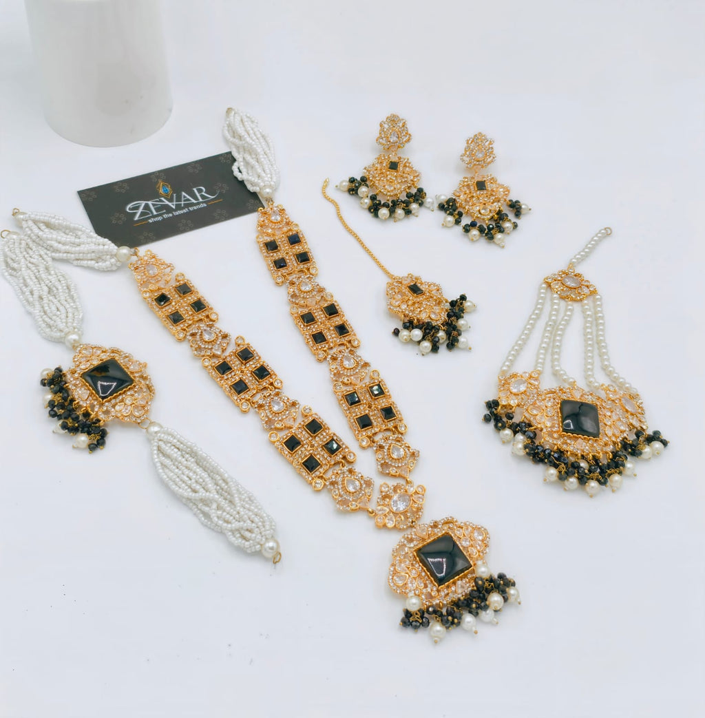 Elegant Artificial Pearl & Stone Jewelry Set