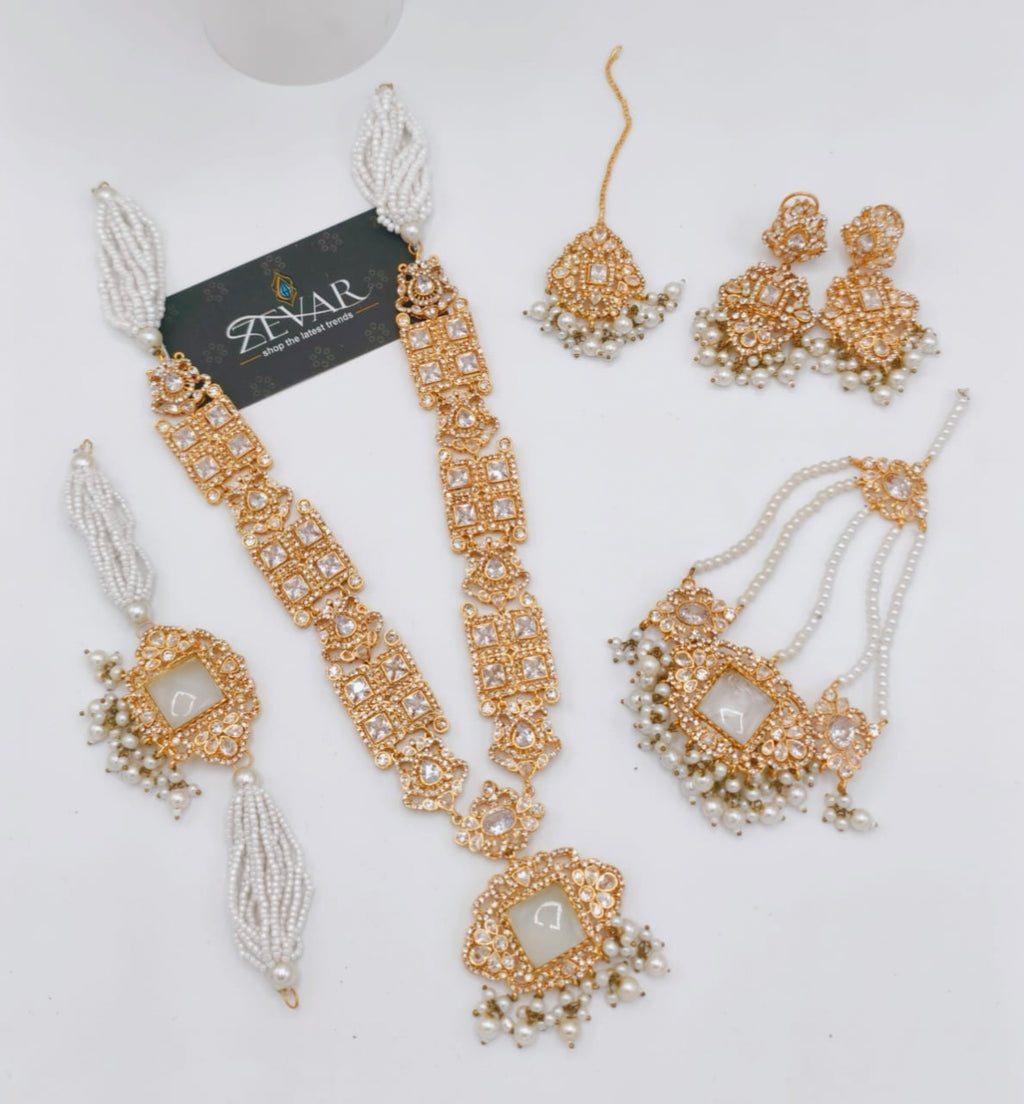 Elegant Artificial Pearl & Stone Jewelry Set