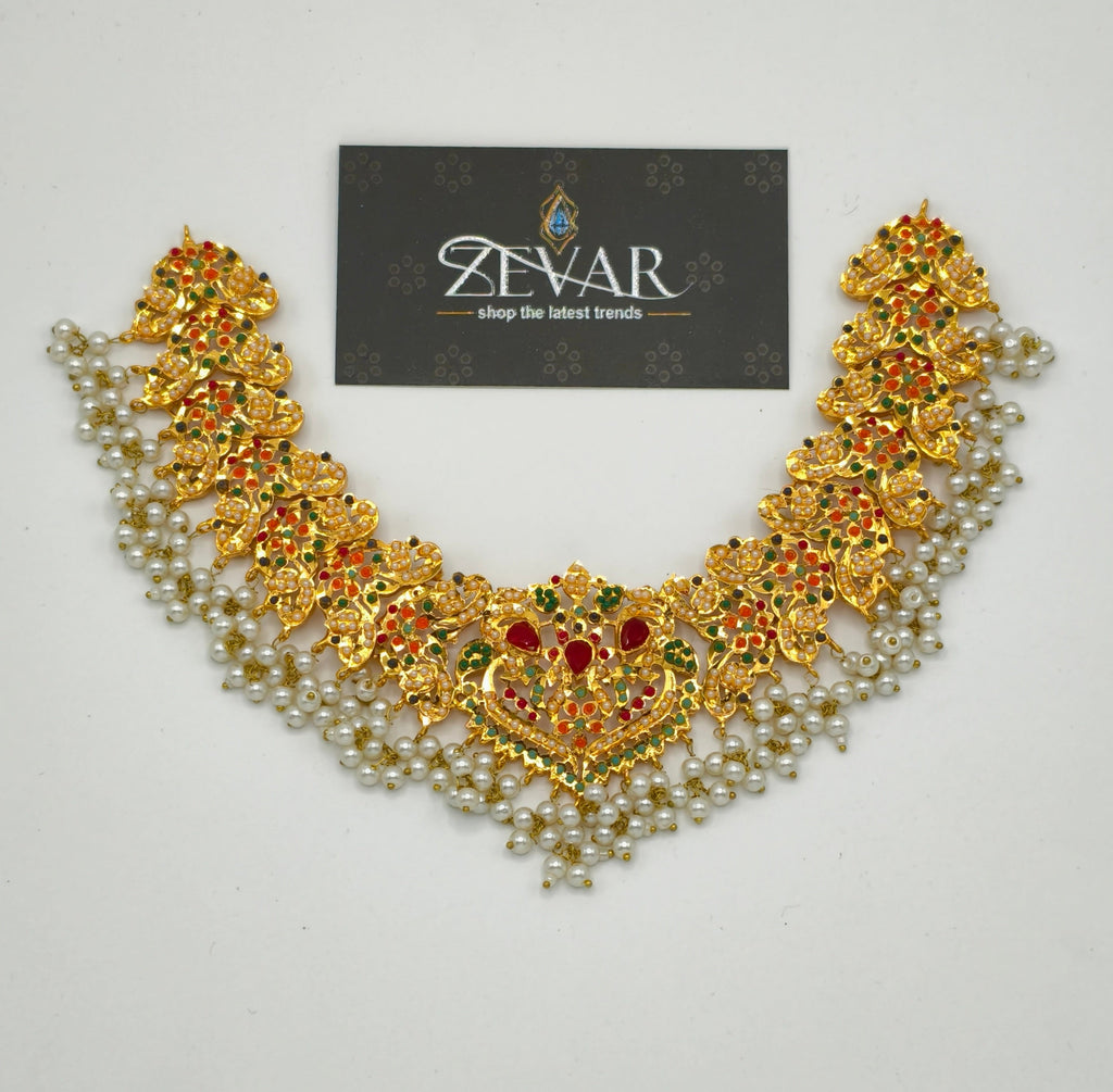 BEAUTIFUL NAURATAN BRIDAL JEWELLERY SET