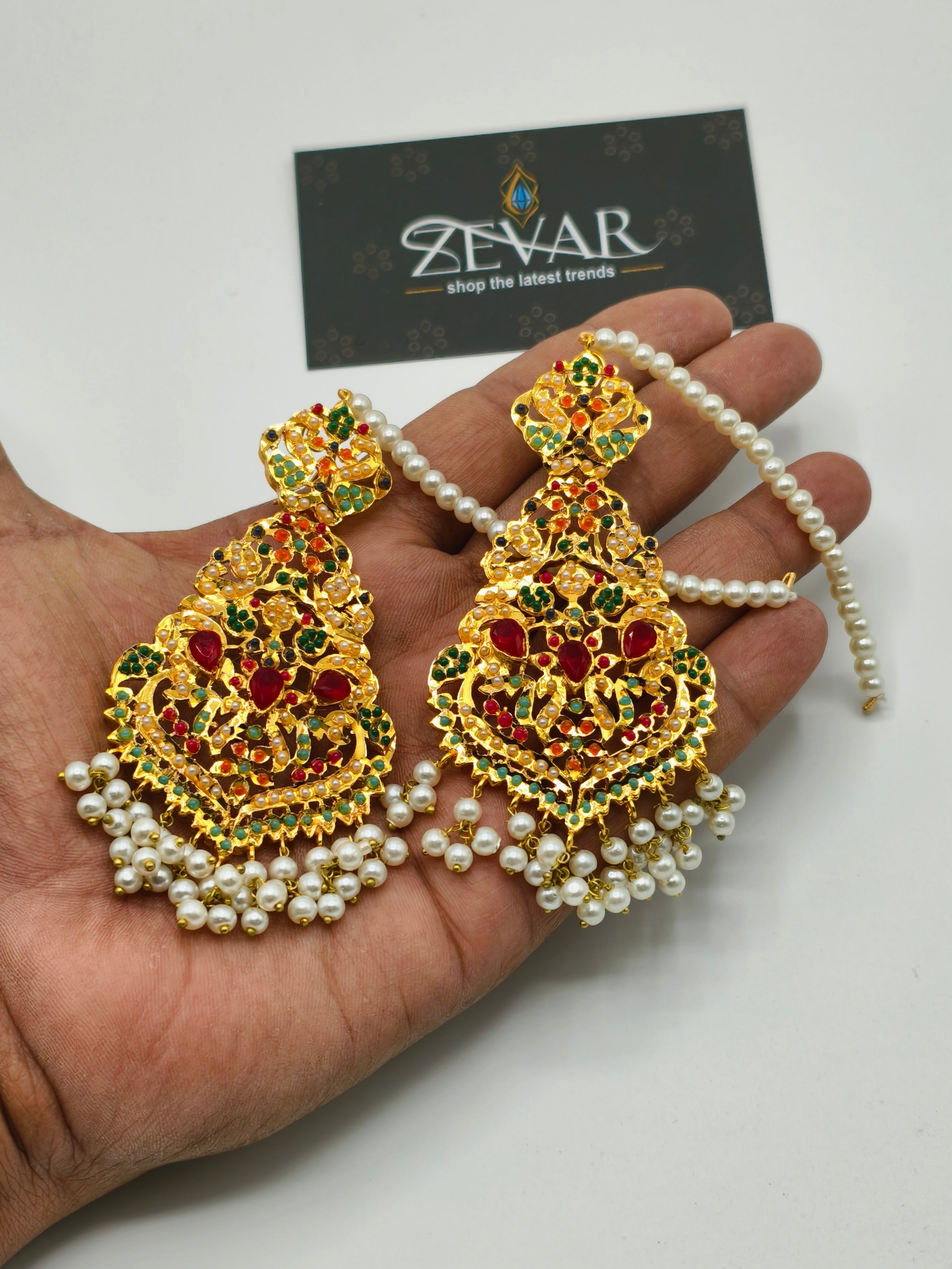 BEAUTIFUL NAURATAN BRIDAL JEWELLERY SET