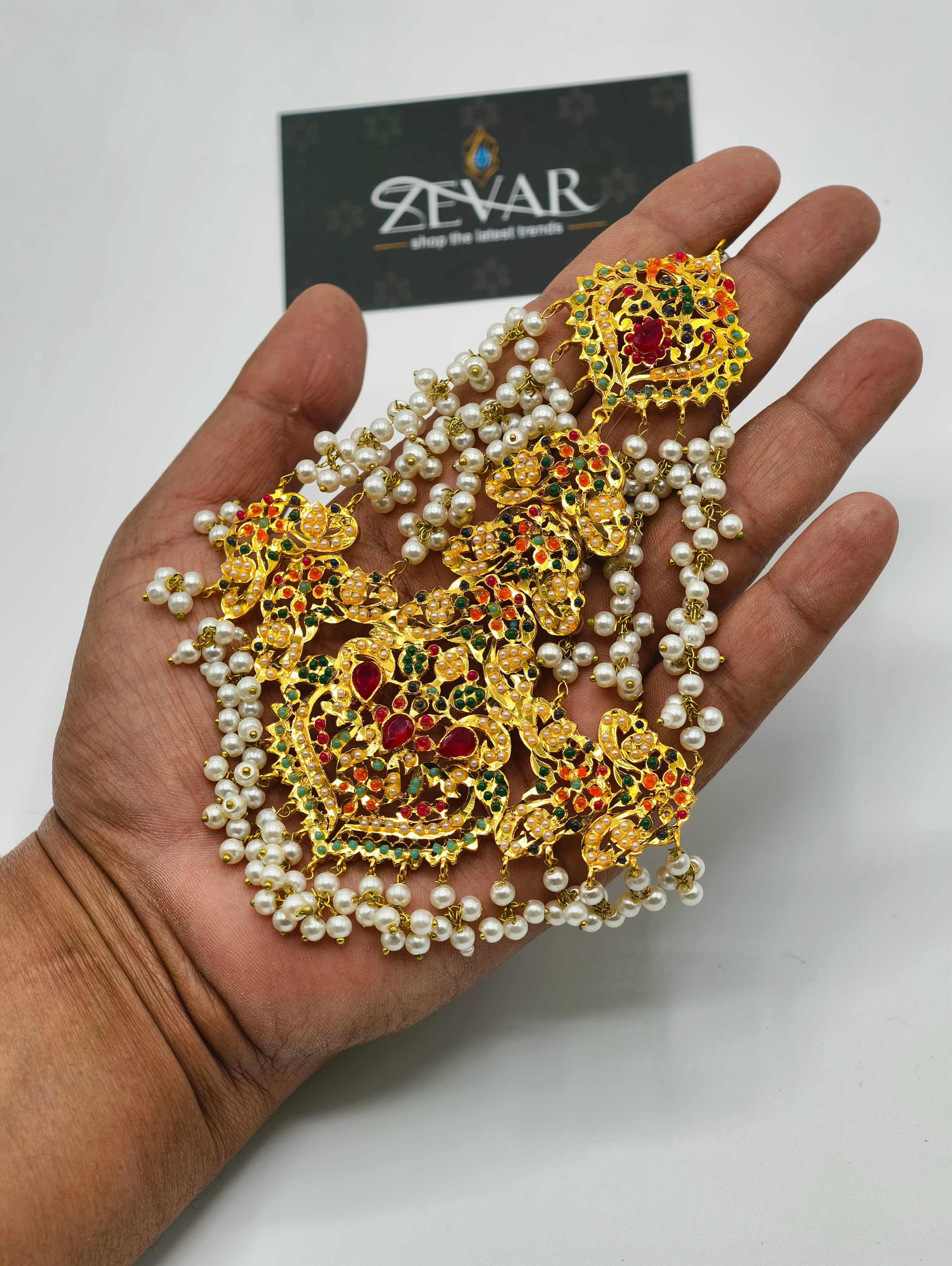 BEAUTIFUL NAURATAN BRIDAL JEWELLERY SET