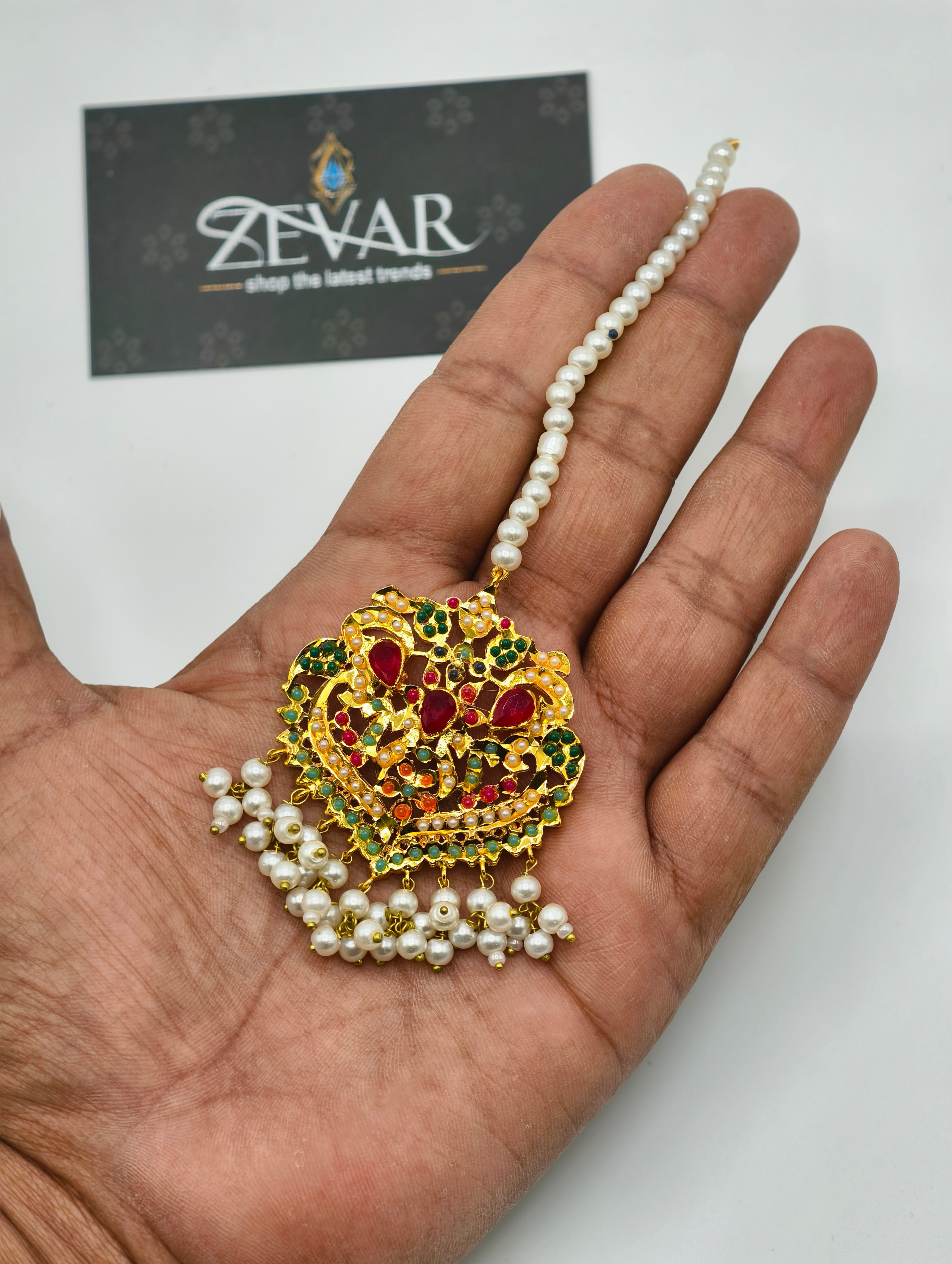 BEAUTIFUL NAURATAN BRIDAL JEWELLERY SET