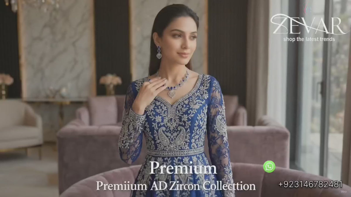 Butterfly Mesh Imported AD Zircon Necklace Set
