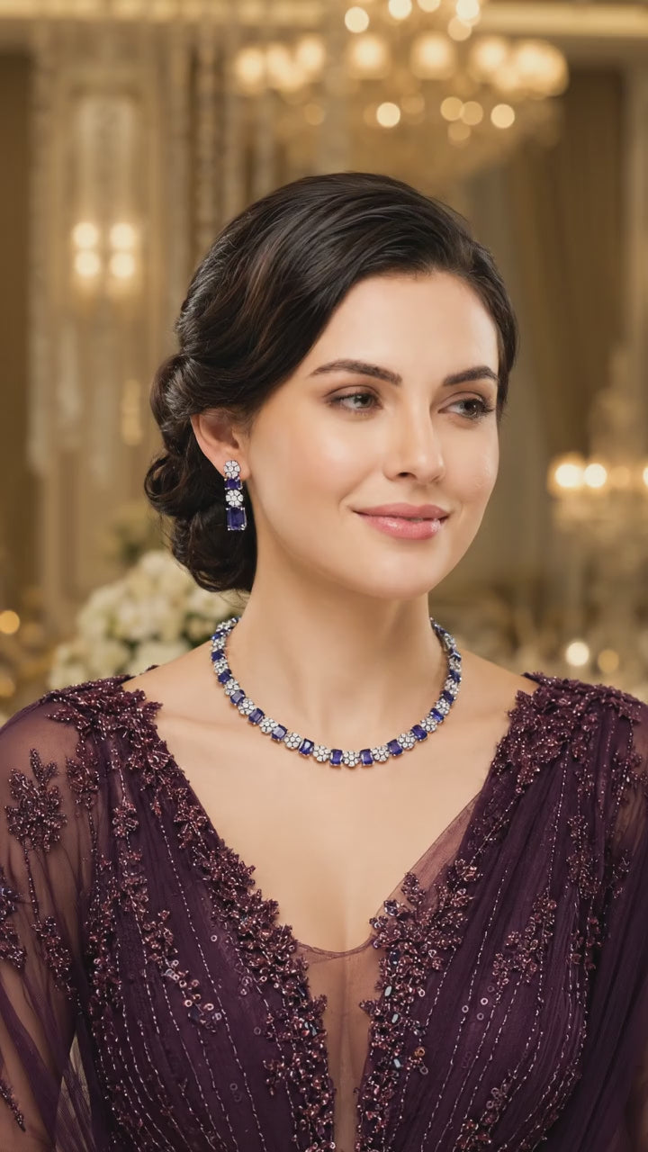Celestia AD Zircon Sleek Necklace Set