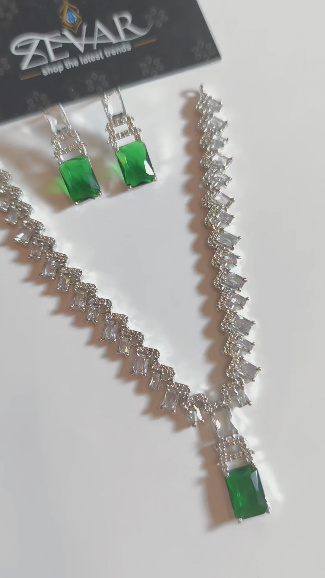 Delicate Luxury AD Zircon Necklace Set with Earrings – Elegant & Lightweight Party Wear Jewelry