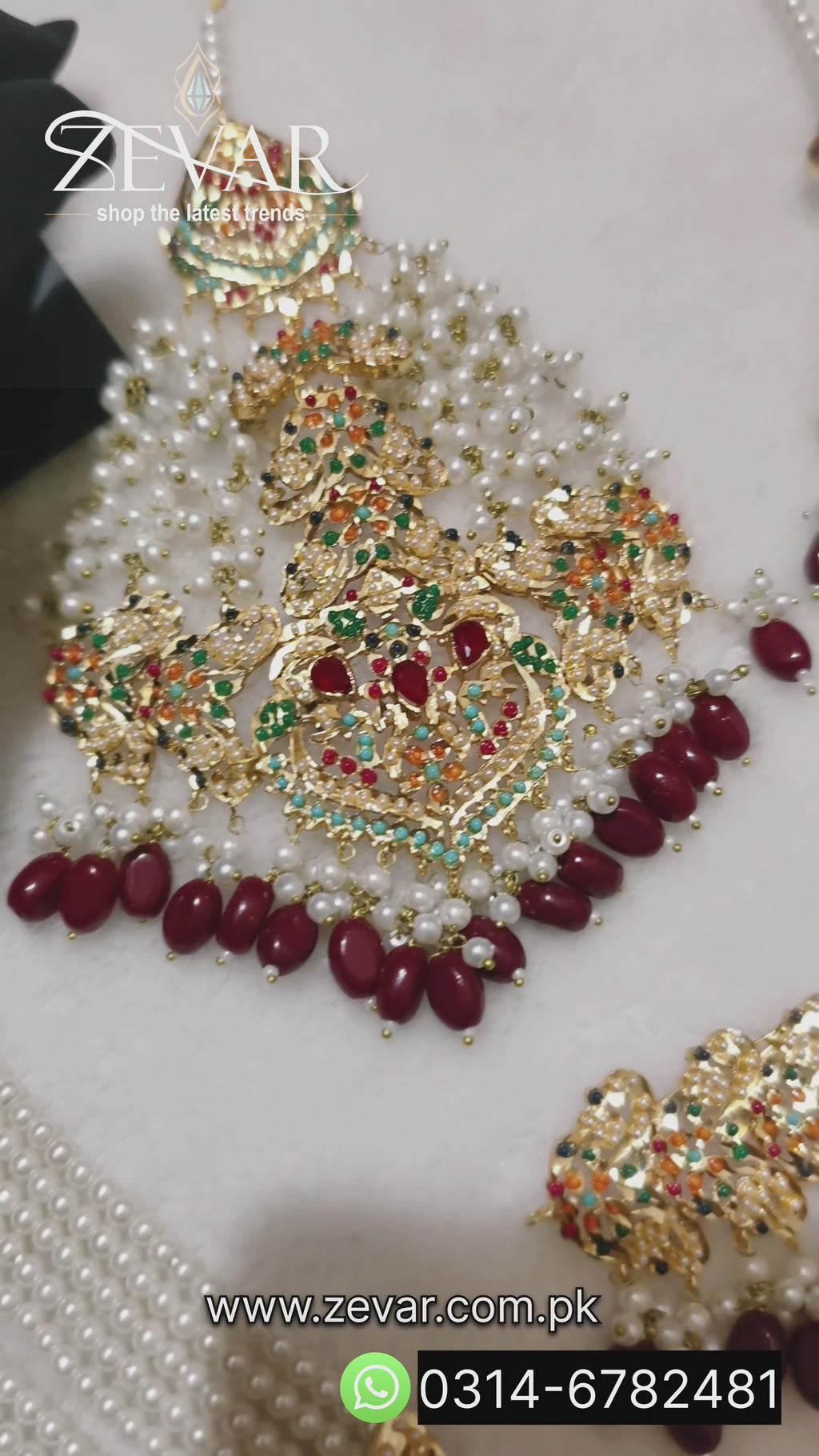 Royal Navratna Multi-Color Complete Bridal Jewelry Set  ✨