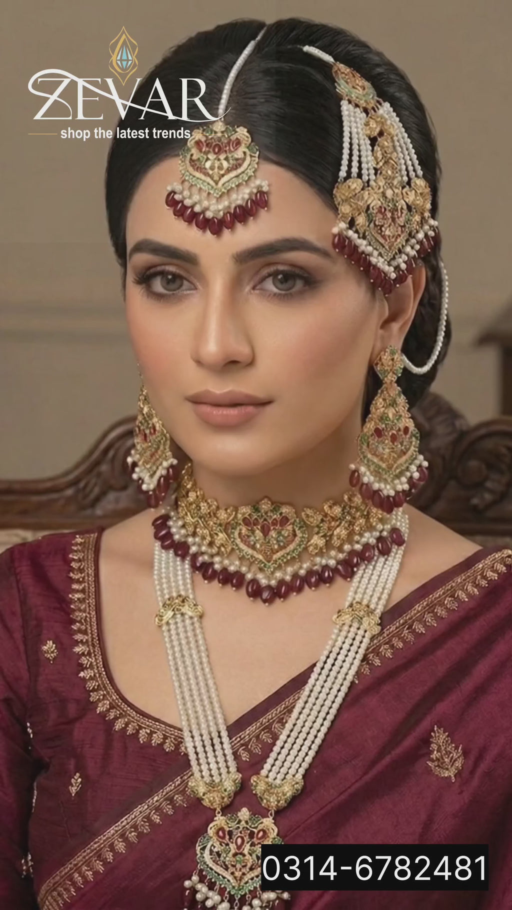 Royal Navratna Multi-Color Complete Bridal Jewelry Set  ✨