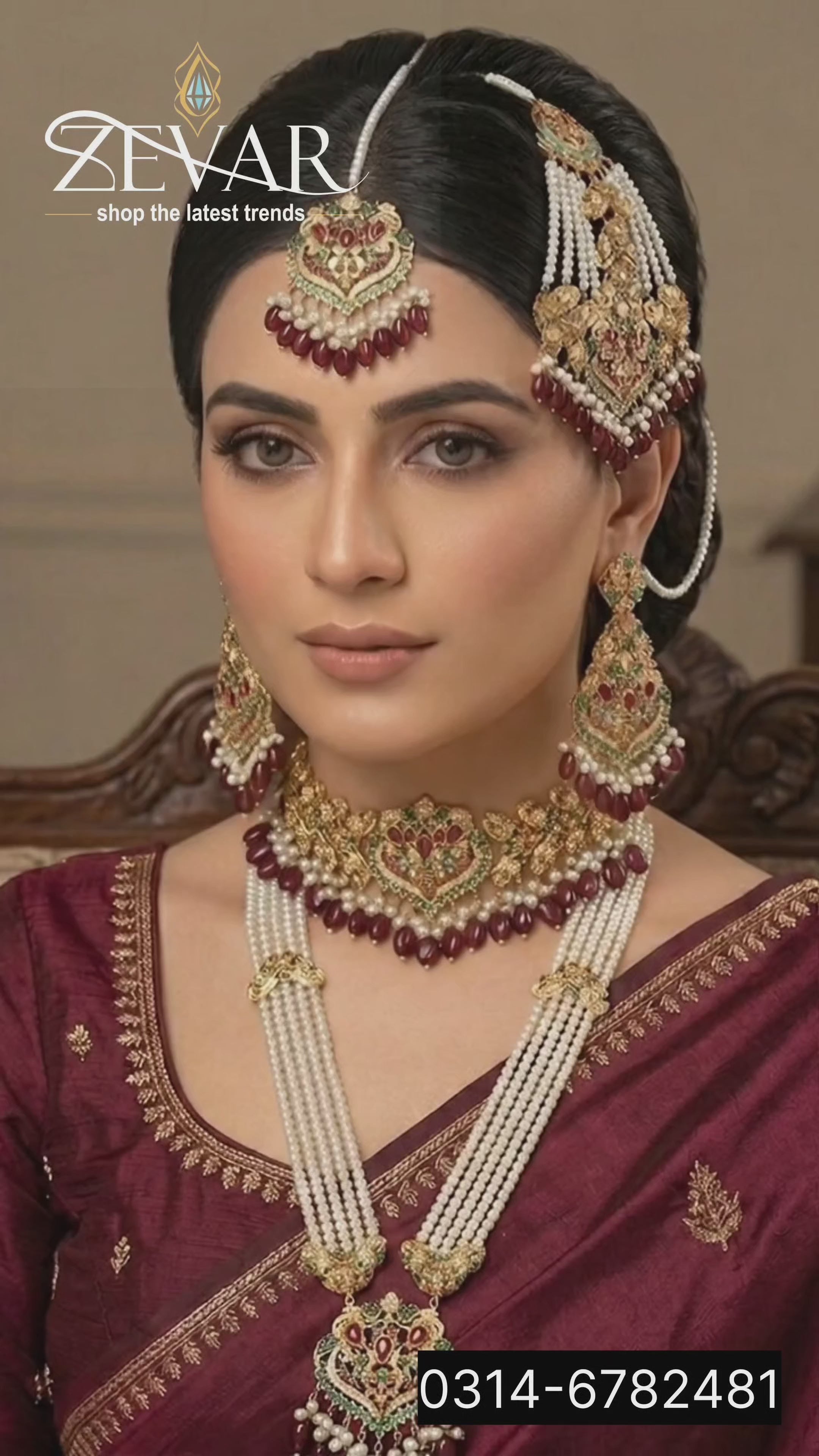 Royal Navratna Multi-Color Complete Bridal Jewelry Set  ✨