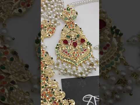 BEAUTIFUL NAURATAN BRIDAL JEWELLERY SET