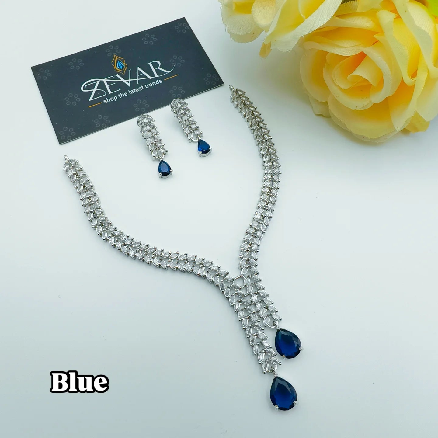 Elegant  Zircon Jewelry Set – Necklace & Earrings | Perfect for Weddings & Parties