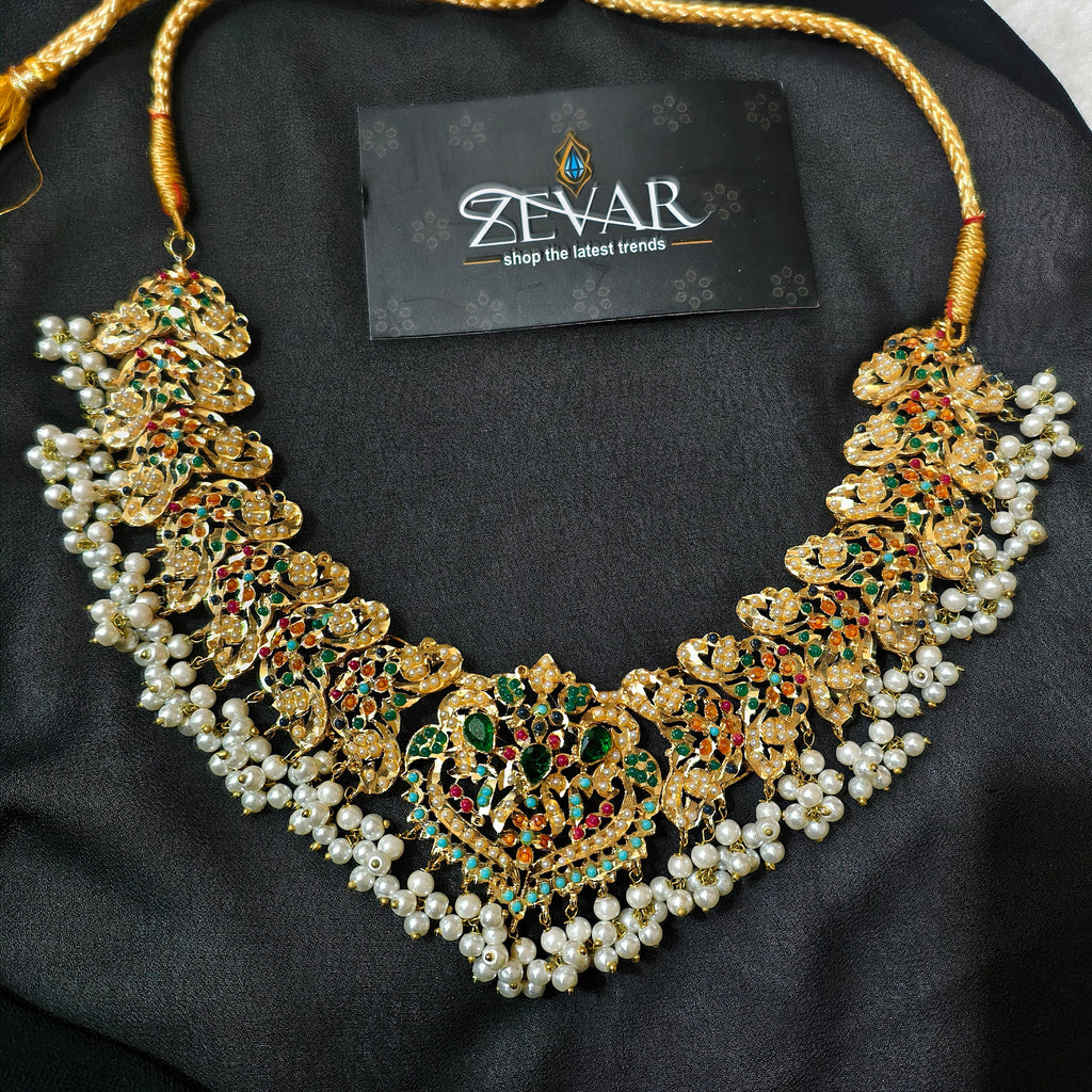 BEAUTIFUL NAURATAN BRIDAL JEWELLERY SET