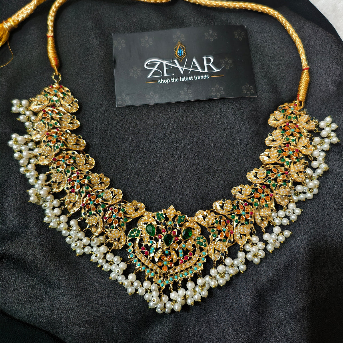 BEAUTIFUL NAURATAN BRIDAL JEWELLERY SET