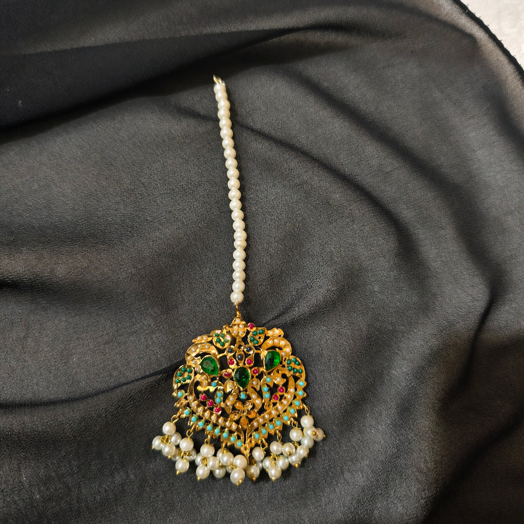 BEAUTIFUL NAURATAN BRIDAL JEWELLERY SET