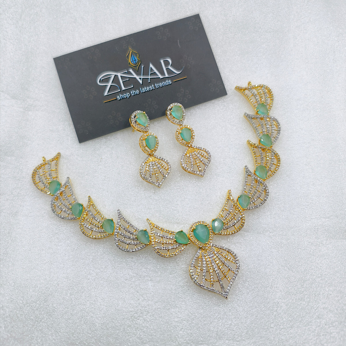 Butterfly Mesh Imported AD Zircon Necklace Set