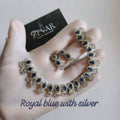 Elegant AD Zircon Silver Necklace Set – Luxury Sparkling Necklace with Matching Earrings for Party & Wedding Wear