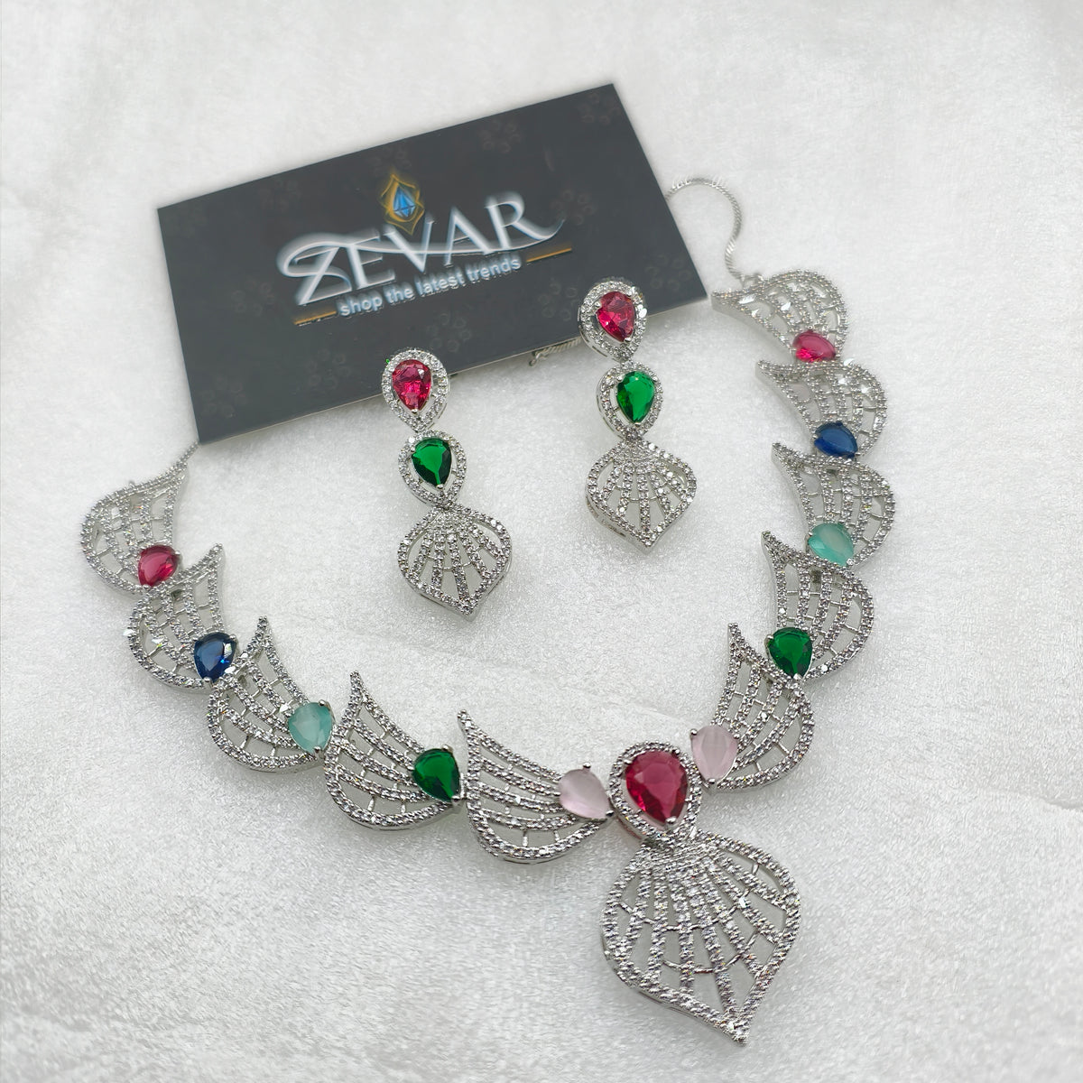 Butterfly Mesh Imported AD Zircon Necklace Set
