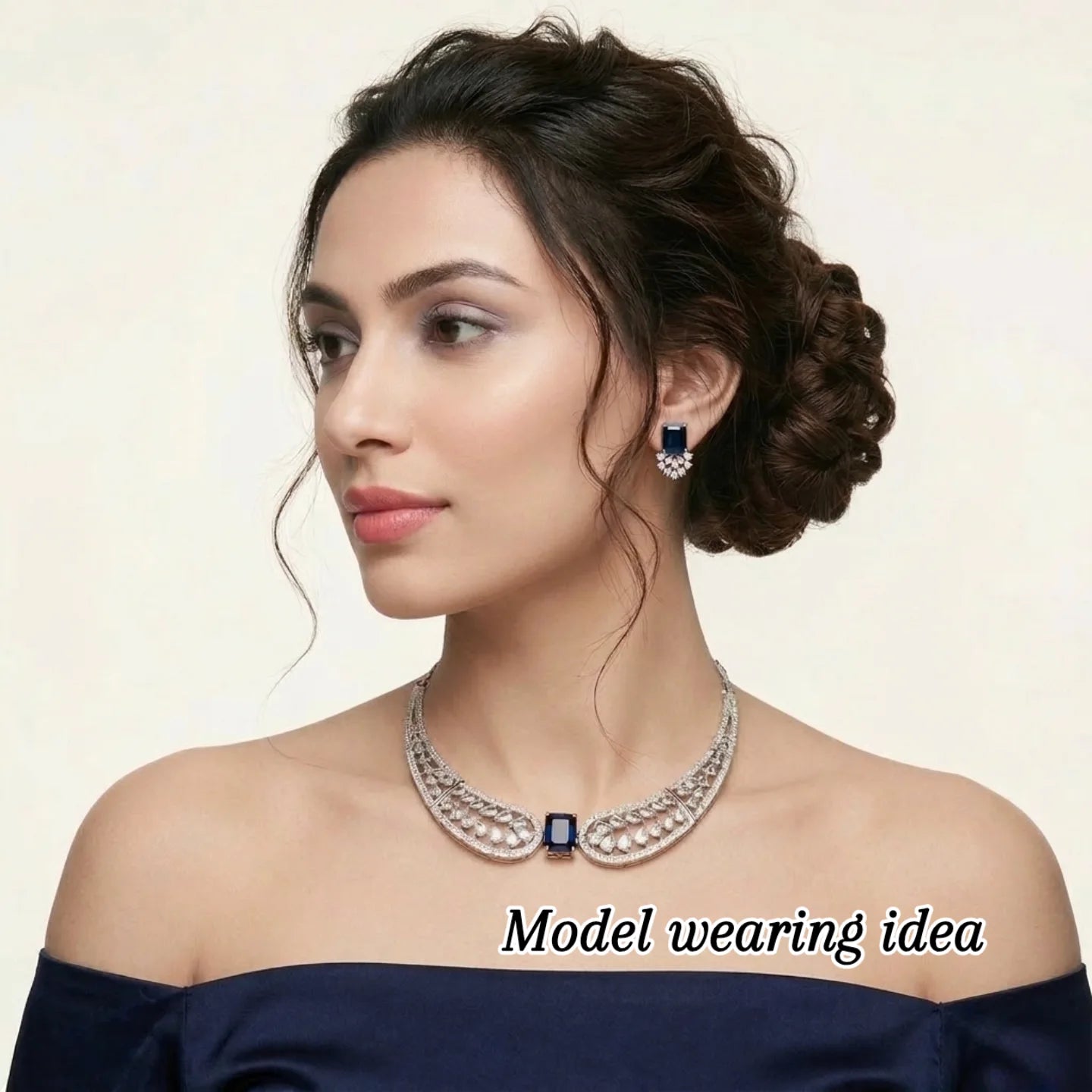 Elegant Butterfly AD Zircon Necklace Set with Matching Earrings | Luxury Silver Plated Party & Wedding Jewelry