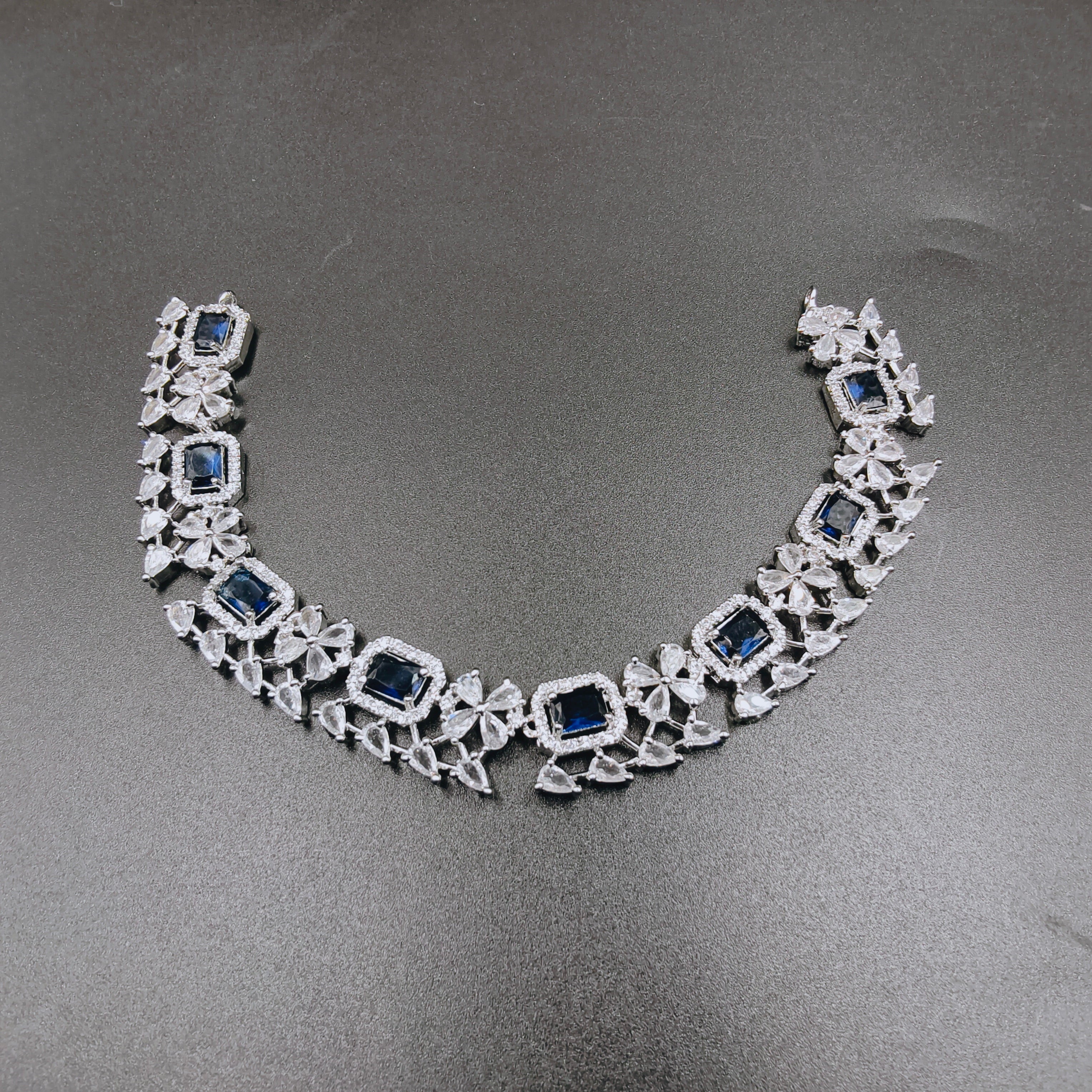 Luxury AD Zircon Designer Jewelry Set with Necklace, Earrings & Mangtika – Bridal Wedding & Party Wear