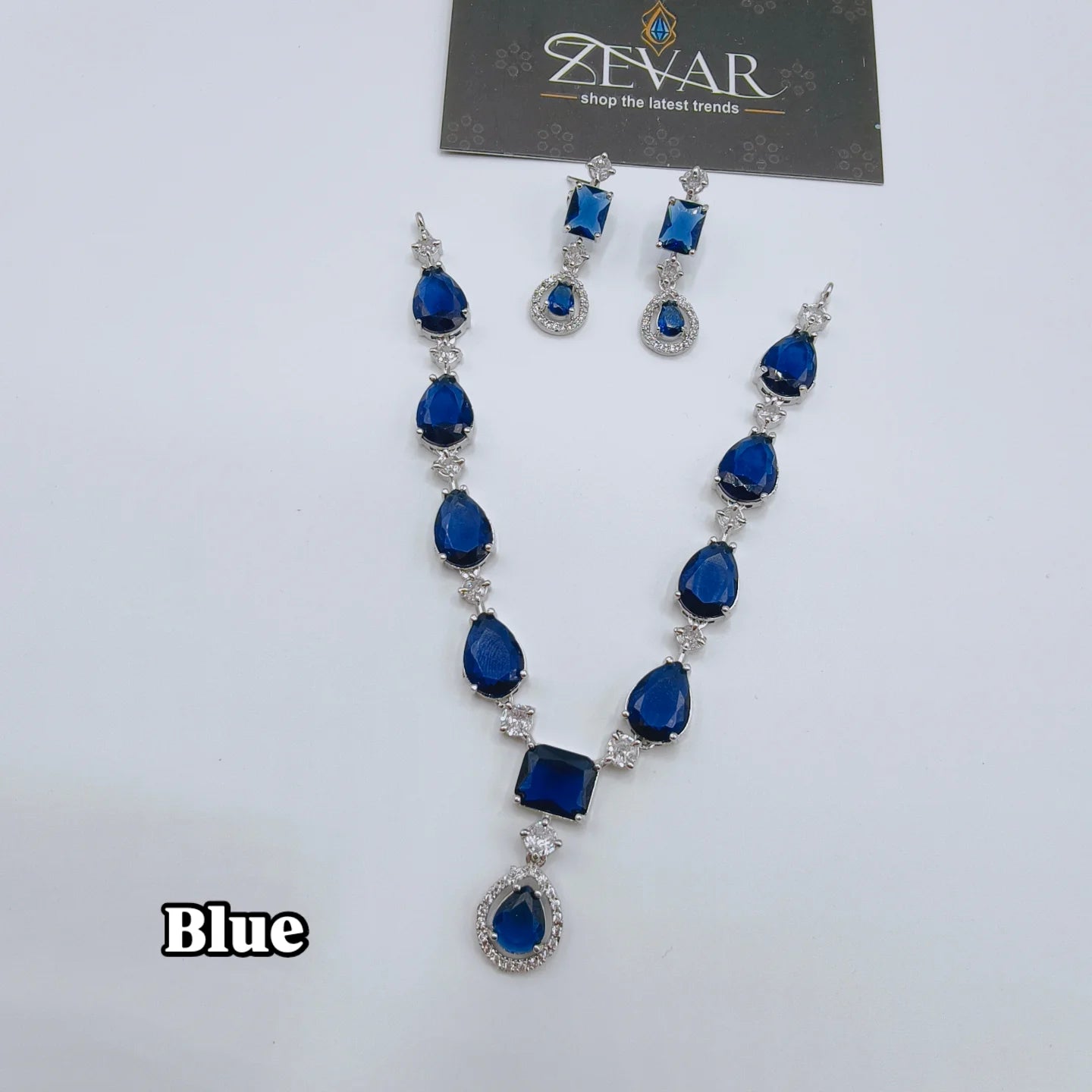 Elegant AD Zircon Necklace Set with Matching Earrings – Luxury Designer Jewelry for Wedding & Party