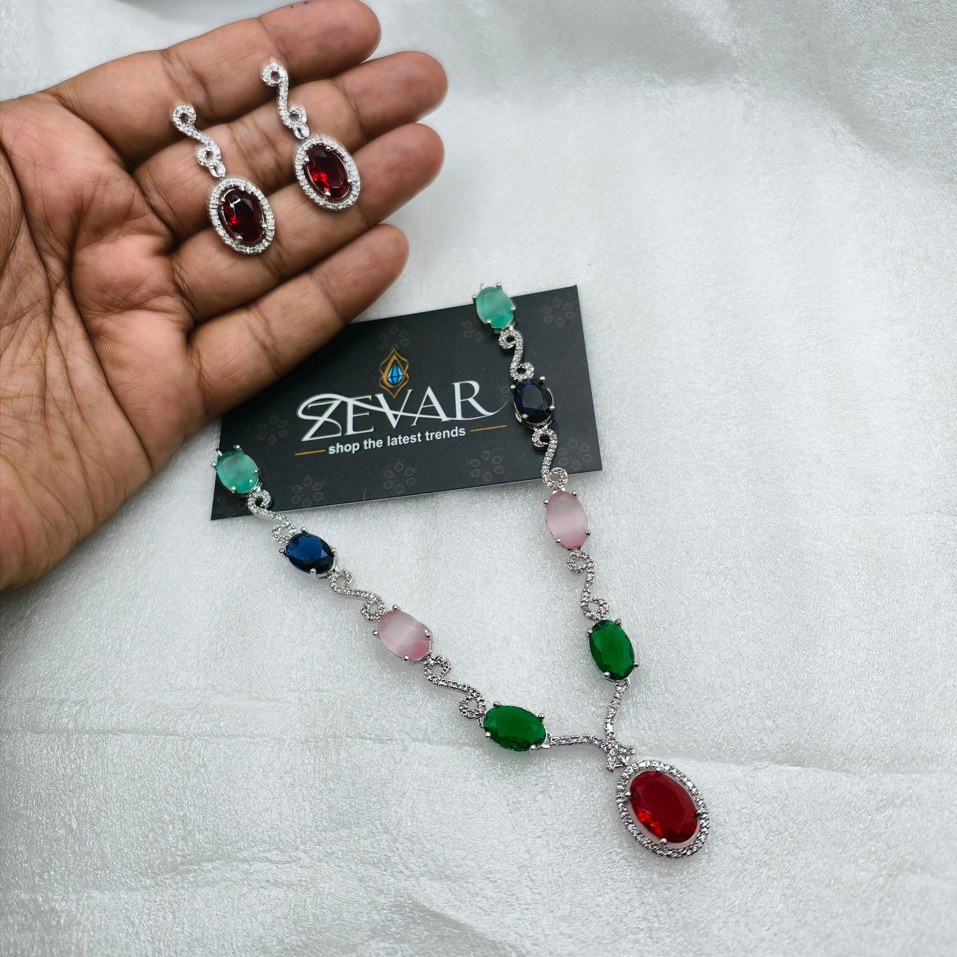 Premium AD Zircon Elegant & Sleek Jewellery Set for Women – Party Wear & Special Occasion

Tagline:Elegant, sleek and beautifully made to shine ✨