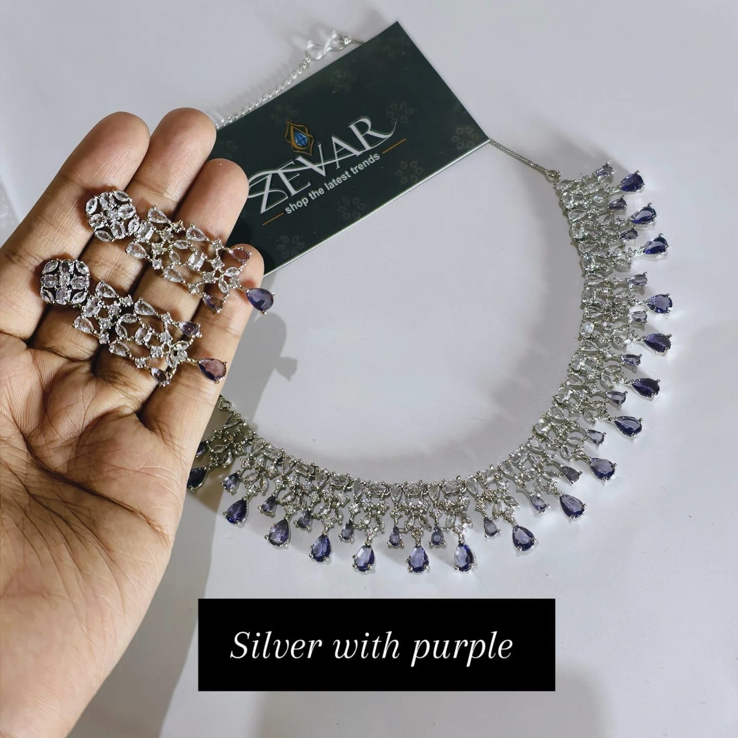 Drop Design AD Necklace Set for Women | Zevar