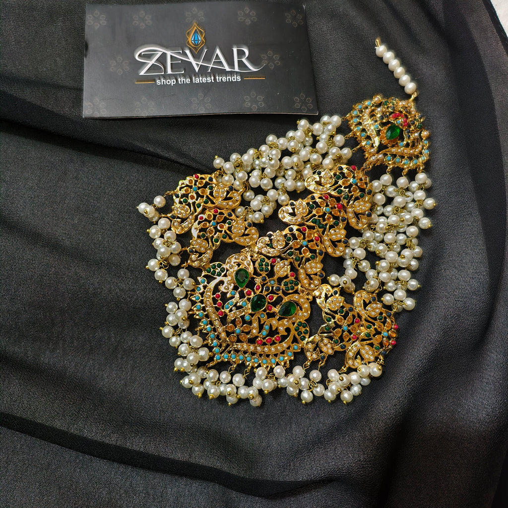 BEAUTIFUL NAURATAN BRIDAL JEWELLERY SET