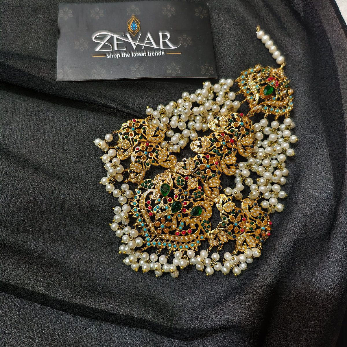 BEAUTIFUL NAURATAN BRIDAL JEWELLERY SET