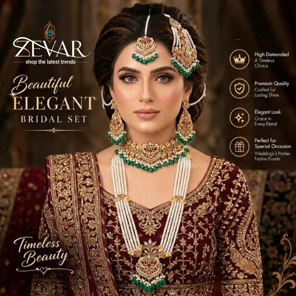 Royal Navratna Multi-Color Complete Bridal Jewelry Set  ✨