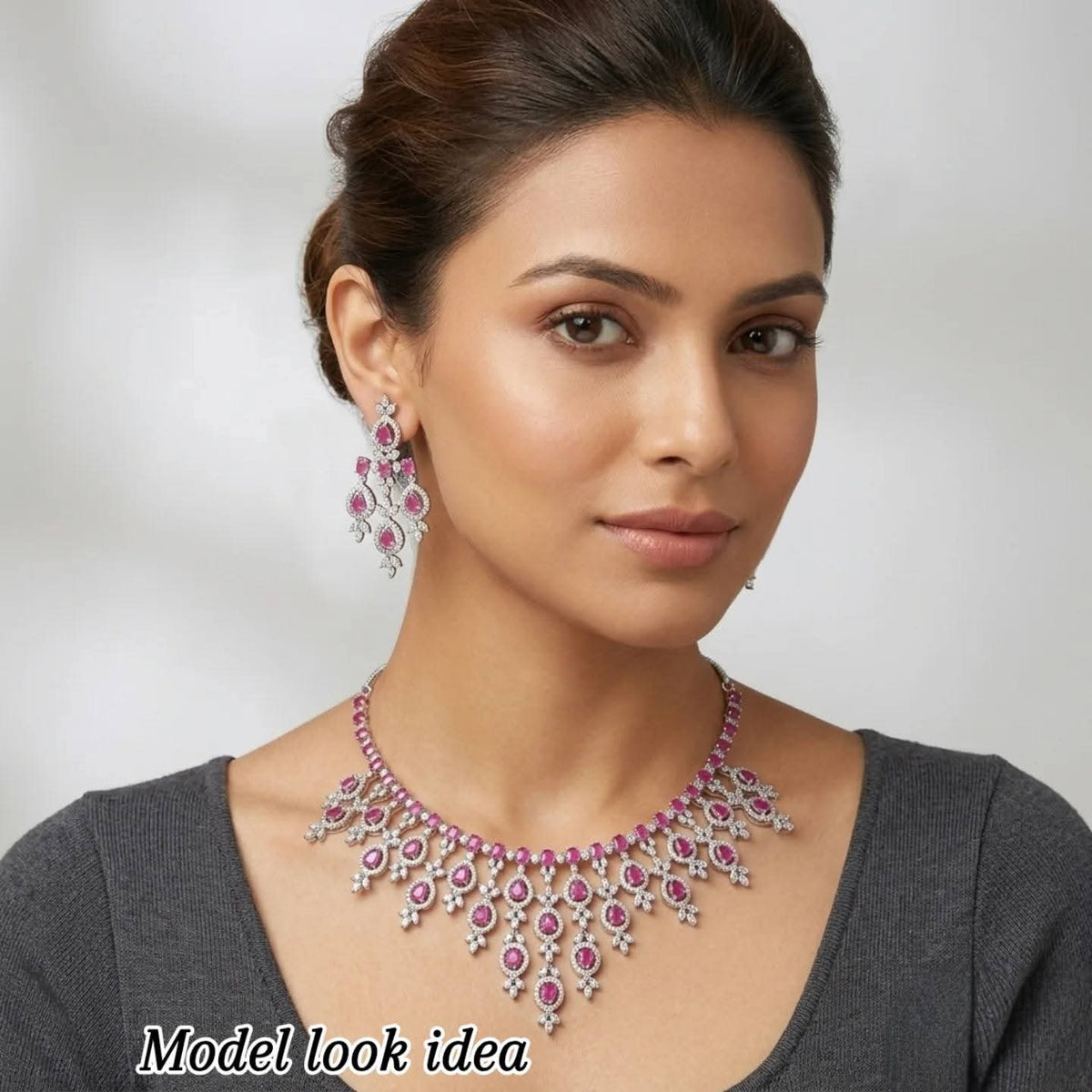 Royal Elegance AD Zircon Necklace Set