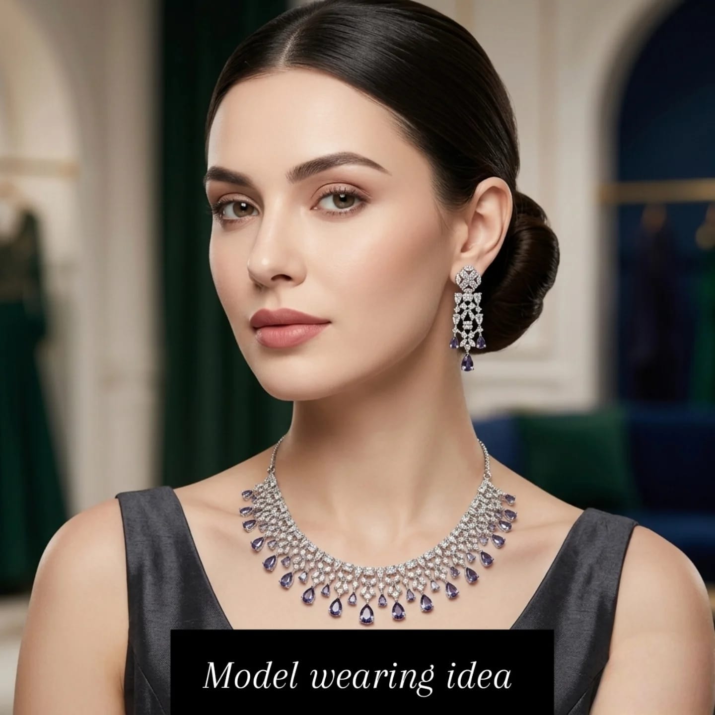 Drop Design AD Necklace Set for Women | Zevar