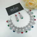 Luxury AD Zircon Necklace Set with Earrings – Elegant Party & Wedding Jewelry for Special Occasions