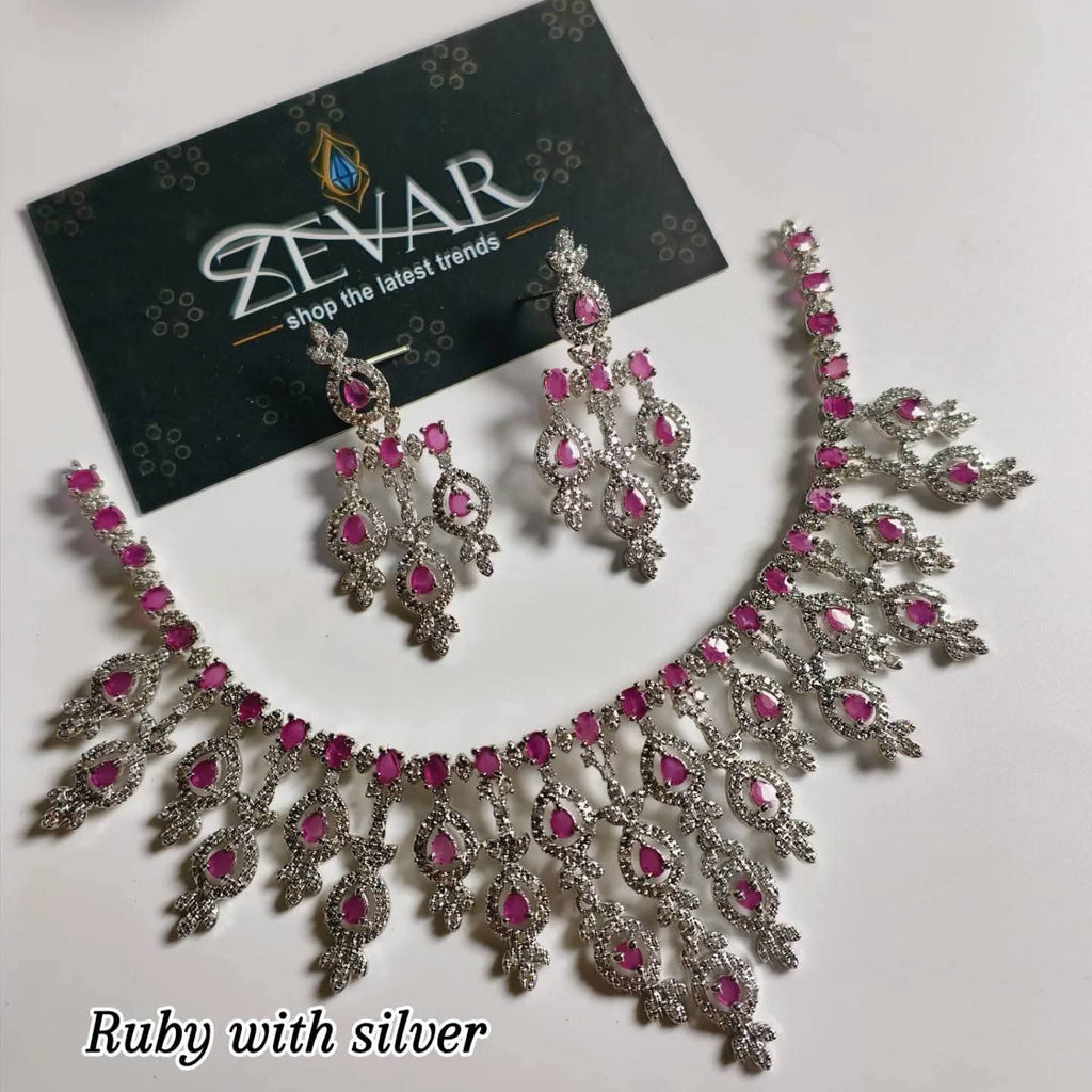 Royal Elegance AD Zircon Necklace Set