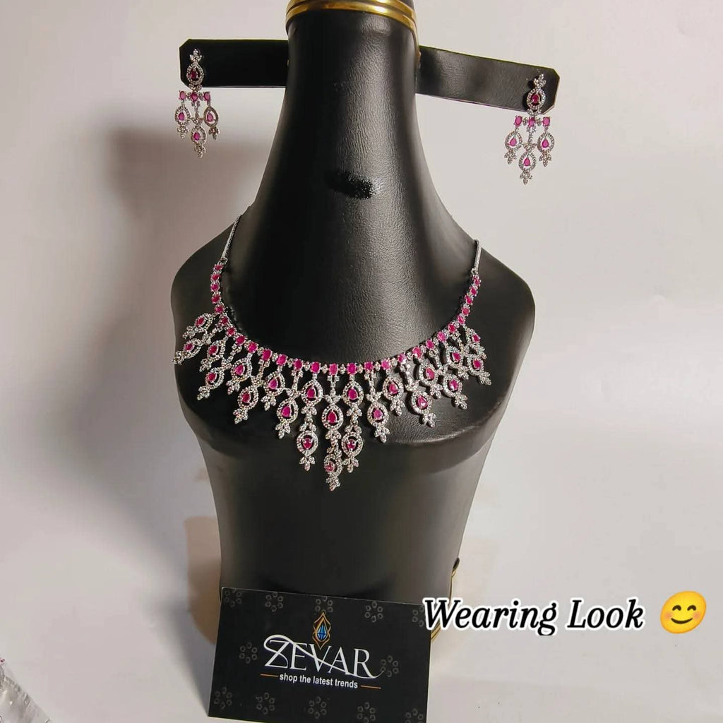 Royal Elegance AD Zircon Necklace Set