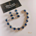 Luxury AD Zircon Necklace Set with Earrings – Elegant Eid & Party Jewelry