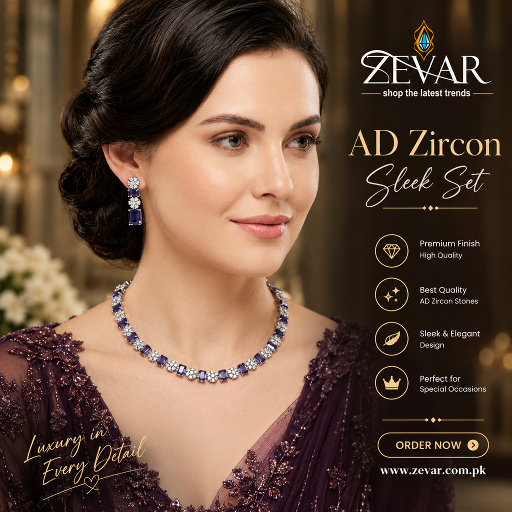 Celestia AD Zircon Sleek Necklace Set