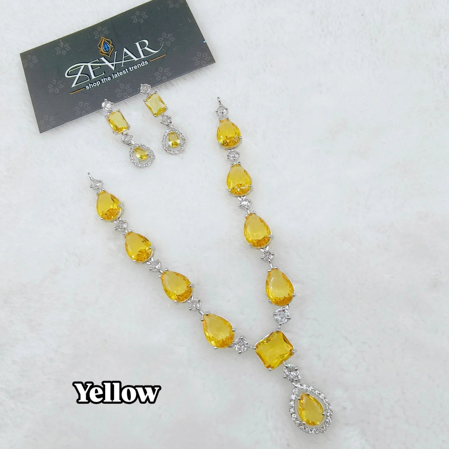 Elegant AD Zircon Necklace Set with Matching Earrings – Luxury Designer Jewelry for Wedding & Party
